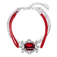 [소월팔찌]Shiny Ruby Crystal Misanga Bracelet