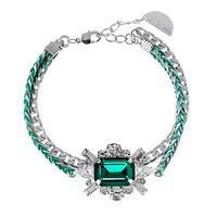 [소원팔찌]Shiny Emerald Crystal Misanga Bracelet